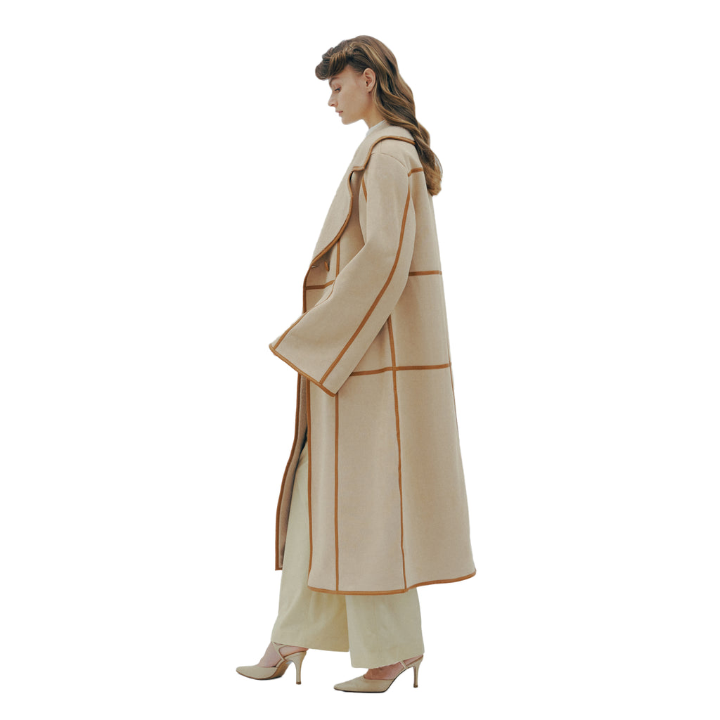 Sweet Pea Sand Reversible Bonded Faux Suede & Faux Fur Coat