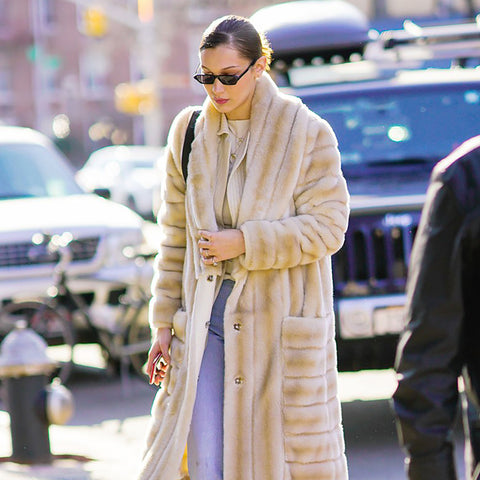 Bella Hadid Steps Out in a Major Faux Fur Coat