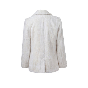 Delphinium Ivory Faux Fur Notched Collar Coat Back Packshot Marei1998