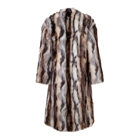 Ecklonis Safari Mix Faux Fur Robe Coat Back Packshot Marei1998