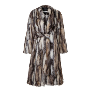 Ecklonis Safari Mix Faux Fur Robe Coat Front Packshot Marei1998
