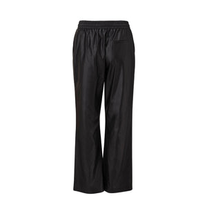 Lunaria Faux Leather Relaxed Fit Pants In Jet Black Color Back Packshot Marei1998