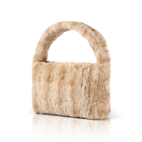 Poppy Plush Sand Faux Fur Medium Size Handbag Marei1998